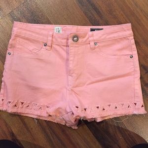 Volcom pink jean shorts!